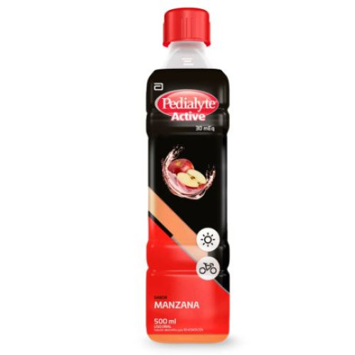 Pedialyte Active 30 mEq Manzana Frasco X 500 Ml 