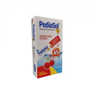 Pediasol Solución hidratante 45 Sachet sabor a Cereza Caja X 5 Unidades (100 Ml)