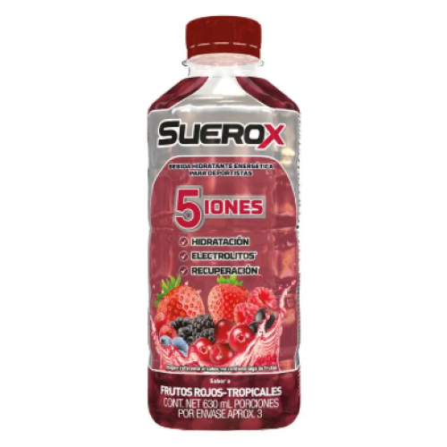 SueroX Bebida hidratante energética para deportistas Frutos rojos Frasco X 630 Ml 