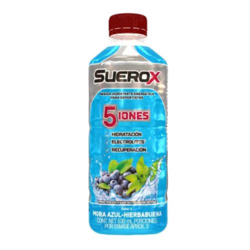 SueroX Bebida hidratante energética para deportistas mora azul Frasco X 630 Ml 