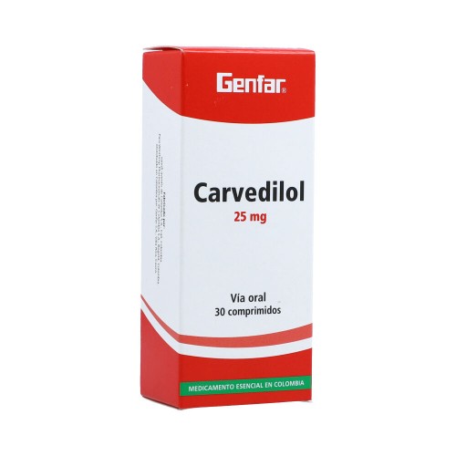 Carvedilol 25 Mg Caja X 30 Tabletas 