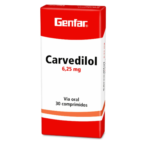 Carvedilol 6.25 Mg Caja X 30 Tabletas 