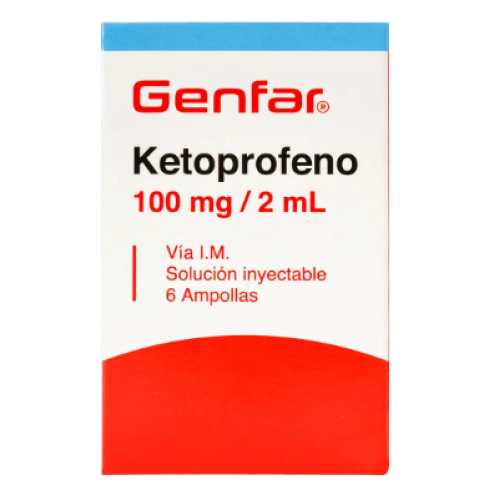 Ketoprofeno 100 Mg/2 Ml Caja X 6 Ampollas