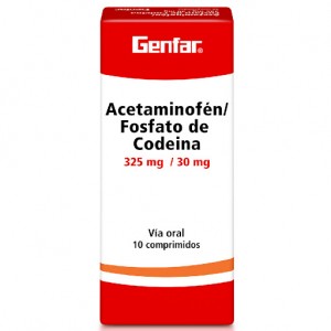 Acetaminofén/ Fosfato de codeina 325Mg/30 Mg Caja X 10 Tabletas 