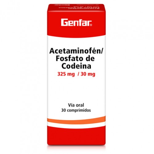 Acetaminofén/ Fosfato de codeina 325Mg/30 Mg Caja X 30 Tabletas 