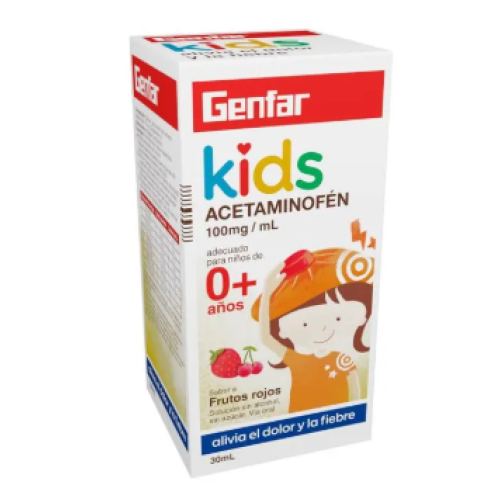 Gf Kids Acetaminofen 0+ sabor frutos rojos Frasco X 30 Ml
