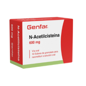n-acetilcisteina 600 mg caja x 10 sobres