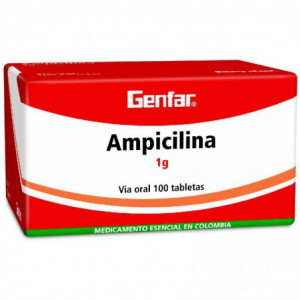 Ampicilina 1 Gramo  Caja X 100 Cápsulas 