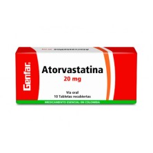 Atorvastatina 20 Mg Caja X 10 Tabletas 