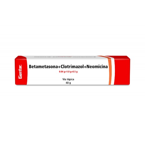Betametasona 0.04g + Clotrimazol 1.0% + Neomicina 0.5g Tubo X 40 Gramos 