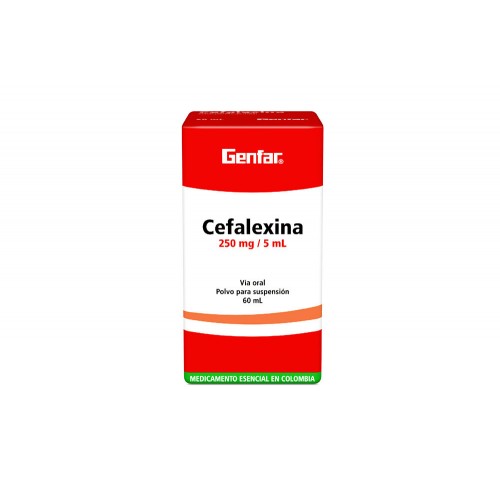Cefalexina 250 Mg/ 5 Ml Polvo para suspensión Frasco X 60 Ml 