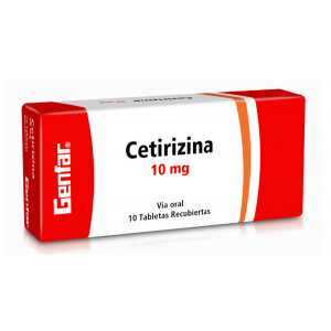 Cetirizina 10 Mg Caja X 10 Tabletas 