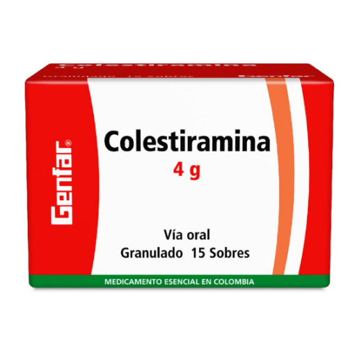 colestiramina 4 mg caja x 15 sobres