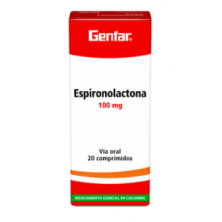 Espironolactona 100 Mg Caja X 20 Tabletas 