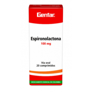 Espironolactona 100 Mg Caja X 20 Tabletas 