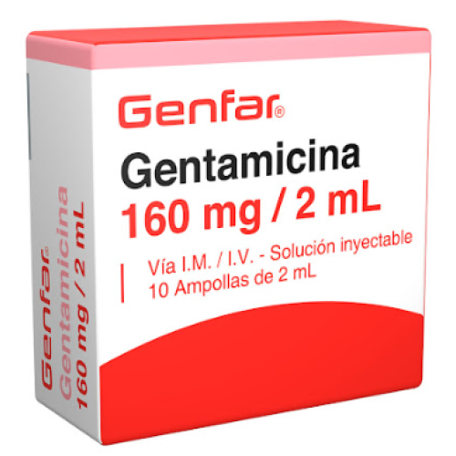 Gentamicina 160 Miligramos Caja X 10 Ampollas