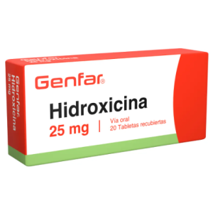 Hidroxicina 25 Miligramos Caja X 20 Tabletas