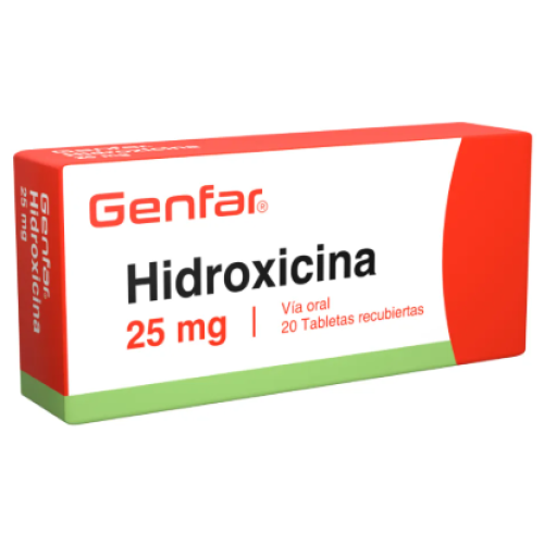 Hidroxicina 25 Miligramos Caja X 20 Tabletas