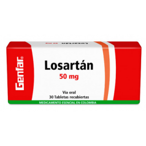 Losartán 50 Mg Caja X 30 Tabletas 
