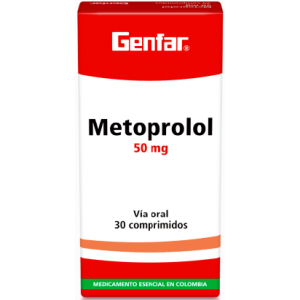 Metoprolol 50 Mg Caja X 30 Tabletas 