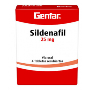 Sildenafil 25 Mg Caja X 4 Tabletas (VENTA BAJO FORMULA MEDICA) 