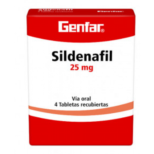 Sildenafil 25 Mg Caja X 4 Tabletas (VENTA BAJO FORMULA MEDICA) 