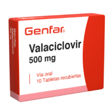 Valaciclovir 500 Miligramos Caja X 10 Tabletas