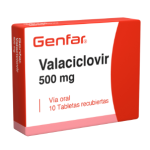 Valaciclovir 500 Miligramos Caja X 10 Tabletas