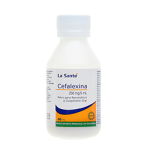 Cefalexina Suspensión Oral 250Mg / 5Ml Frasco X 60 Ml 