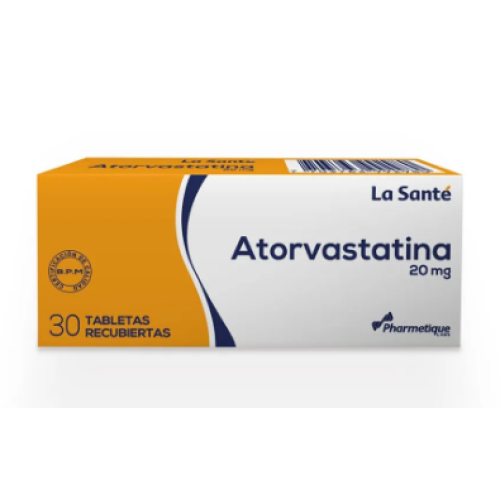 atorvastatina 20mg x 30 tabletas