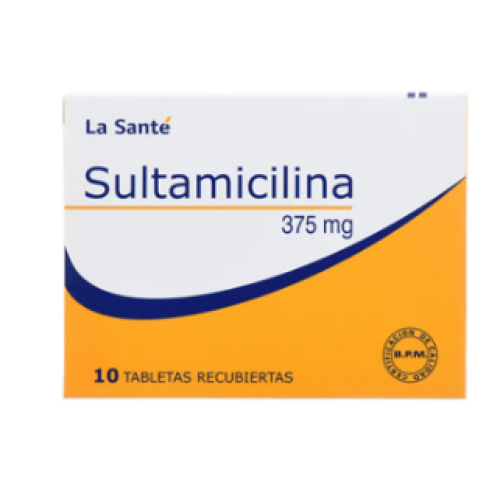 sultamicilina 375 mg x 10 tabletas recubiertas