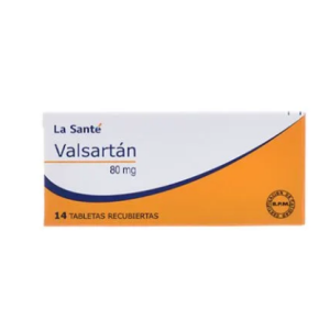valsartán 80 mg x 14 tabletas
