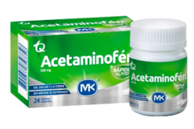 Acetaminofén 500 Mg MK Frasco X 24 Tabletas Recubiertas 