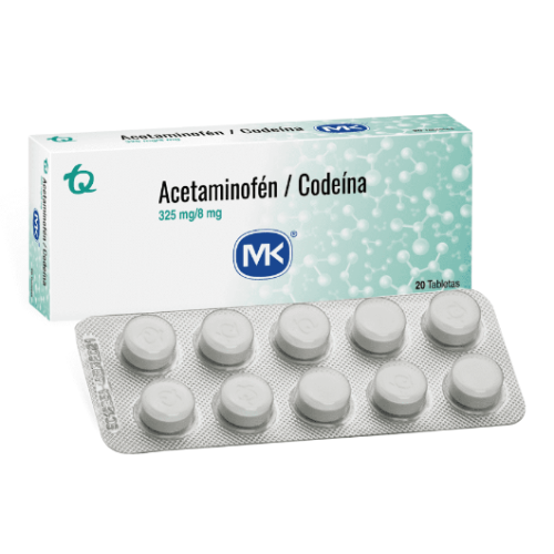 Acetaminofén + codeína 325Mg/30Mg Caja X 30 tabletas