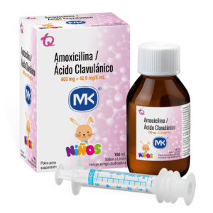 Amoxicilina/ Ácido clavulánico polvo para suspensión oral 600 mg+ 42.9 mg/ml Frasco X 100 Ml
