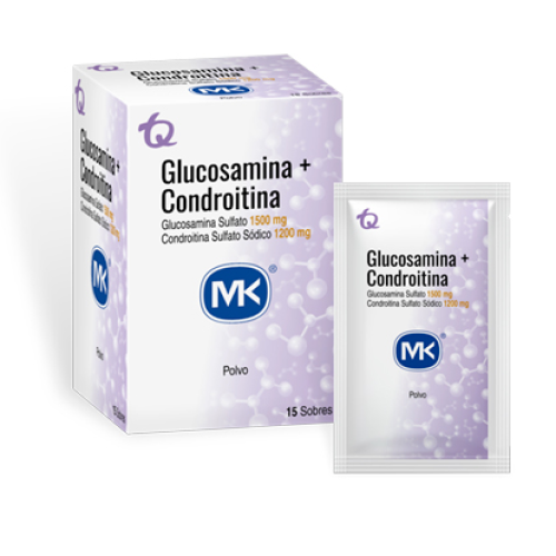 Glucosamina 1500 Mg/ Condroitina 1200 Mg Polvo MK Caja X 15 Sobres 