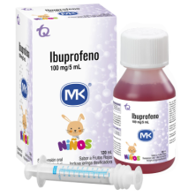 Ibuprofeno Niños 100 Mg/5Ml suspensión oral sabor Frutos rojos Frasco X 120 Ml 