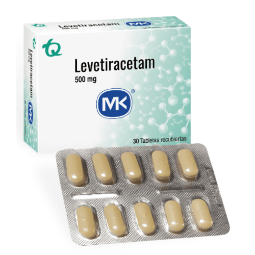 Levetiracetam 500 MG Caja X 30 Tabletas Recubiertas