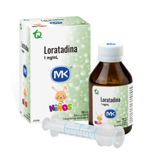Loratadina Niños 1 Mg/Ml jarabe sabor a chicle Frasco X 100 Ml (Incluye jeringa dosificadora)