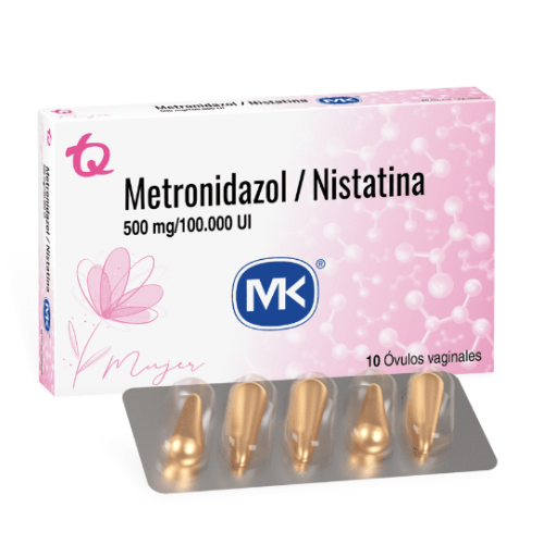 Metronidazol 500Mg/ Nistatina 100.000 UI Mk Caja X 10 Óvulos vaginales 