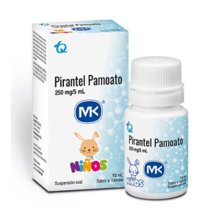 Pirantel Pamoato Niños 250 Mg/5 Ml Suspensión oral sabor a vainilla Frasco X 15 Ml 