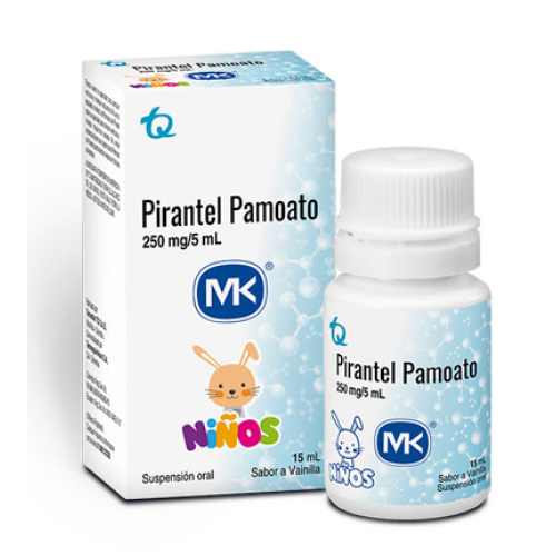 Pirantel Pamoato Niños 250 Mg/5 Ml Suspensión oral sabor a vainilla Frasco X 15 Ml 