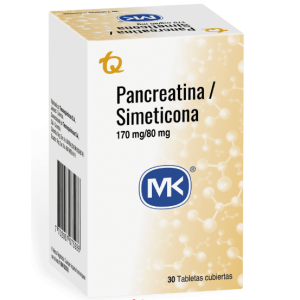 Pancreatina simeticona Mk Frasco X 30 tabletas