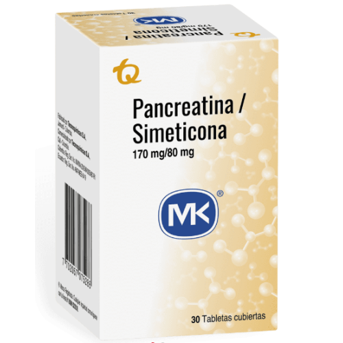 Pancreatina simeticona Mk Frasco X 30 tabletas