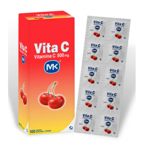 Vita C 500 Mg Cereza Caja X 100 Tabletas Masticables 
