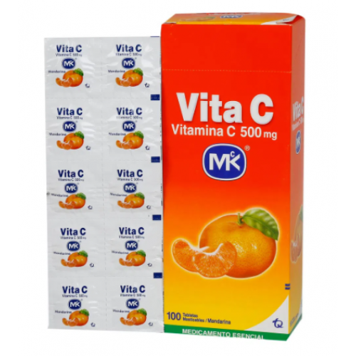 Vita C 500 Mg Mandarina Caja X 100 Tabletas Masticables 
