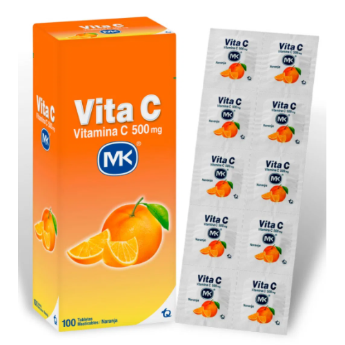 Vita C 500 Mg Naranja Caja X 100 Tabletas Masticables 