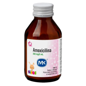 Amoxicilina Mk Suspensión 250mg/ 5ml polvo para reconstituir sabor banano Frasco X 100 Ml