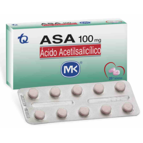 Ácido Acetilsalicílico 100 Miligramos Caja X 20 tabletas