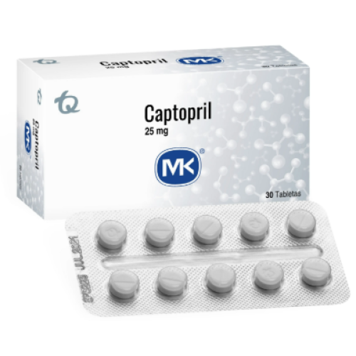 Captopril Mk 25 Miligramos X 30 Tabletas